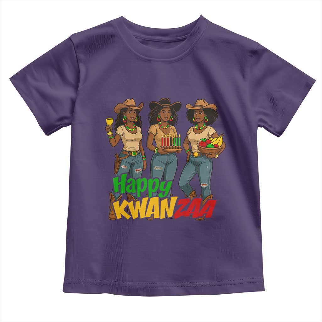 Happy Kwanzaa Cowgirl Toddler T Shirt Festival Of Lights African Heritage Gift - Wonder Print Shop