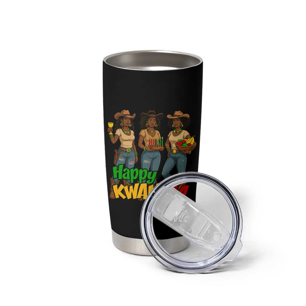 Happy Kwanzaa Cowgirl Tumbler Cup Festival Of Lights African Heritage Gift - Wonder Print Shop