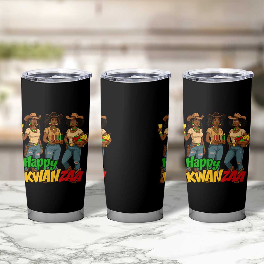 Happy Kwanzaa Cowgirl Tumbler Cup Festival Of Lights African Heritage Gift - Wonder Print Shop