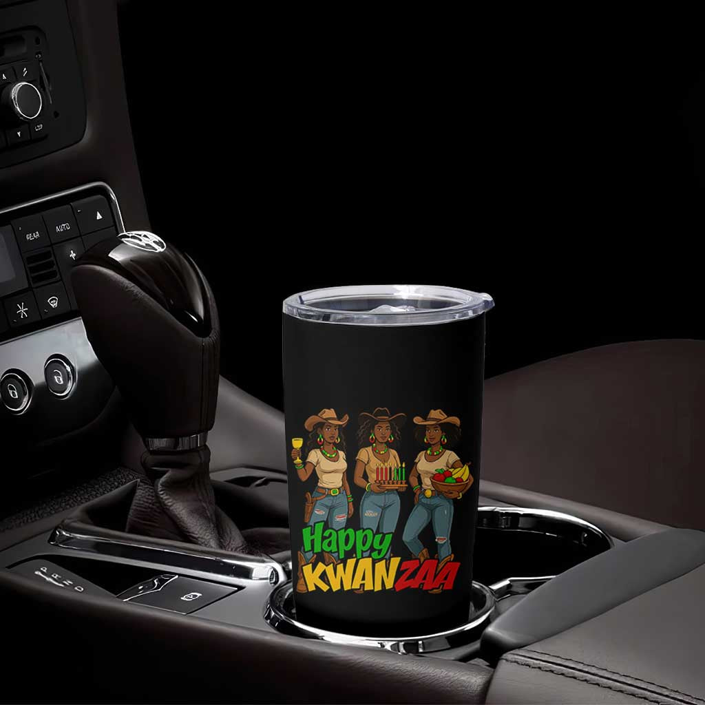 Happy Kwanzaa Cowgirl Tumbler Cup Festival Of Lights African Heritage Gift - Wonder Print Shop