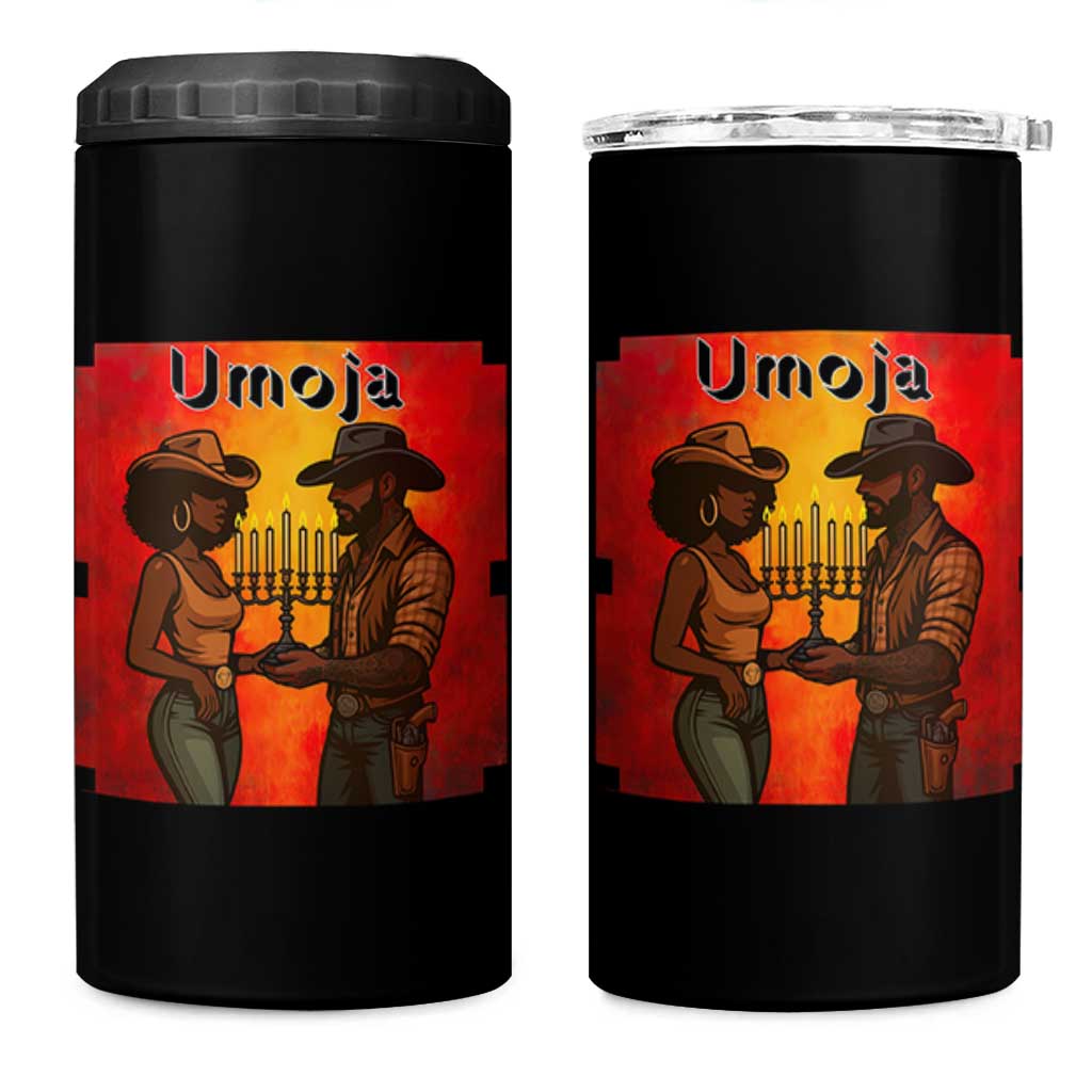 Kwanzaa Umoja Togetherness 4 in 1 Can Cooler Tumbler Cowboy Cowgirl African Heritage Gift - Wonder Print Shop