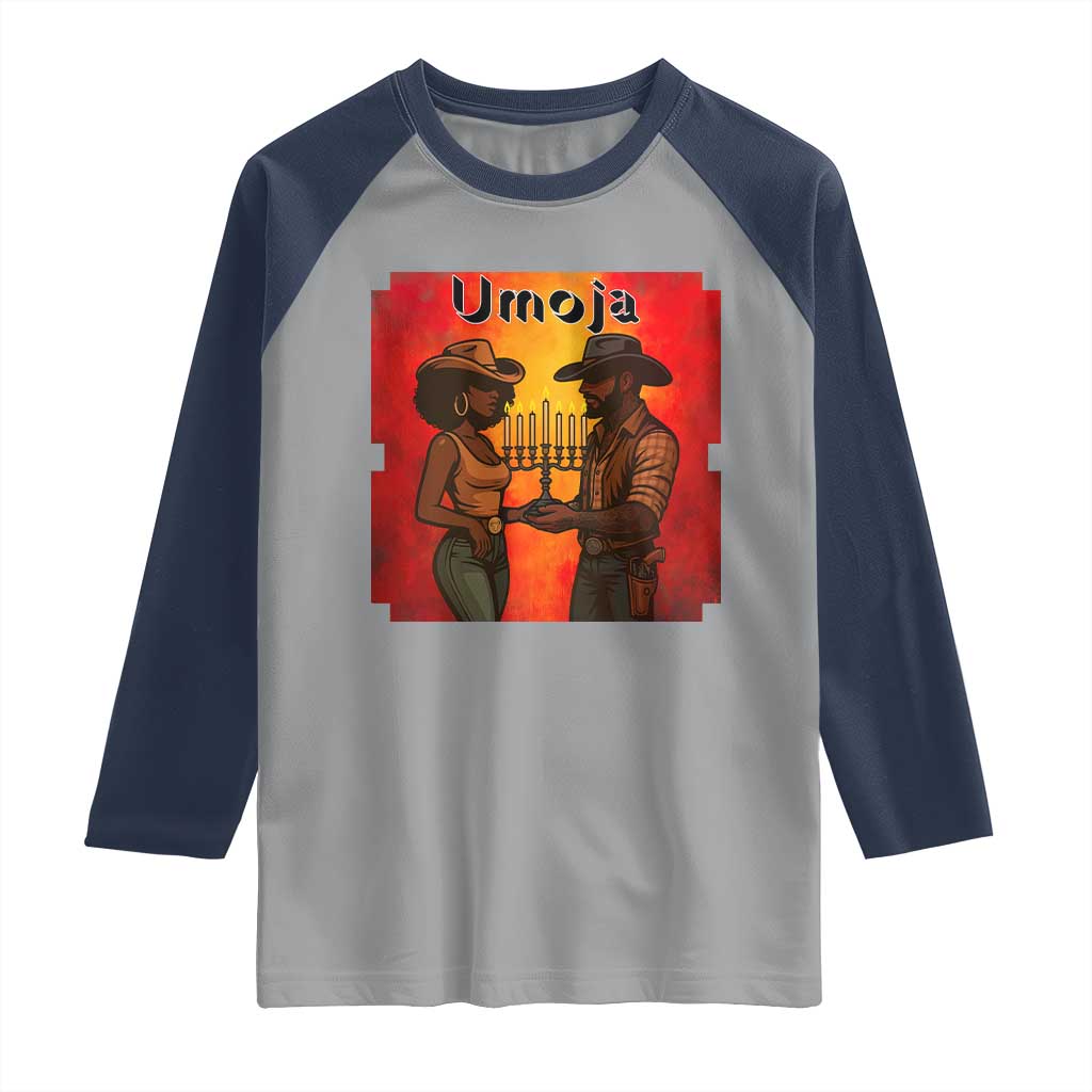 Kwanzaa Umoja Togetherness Raglan Shirt Cowboy Cowgirl African Heritage Gift - Wonder Print Shop