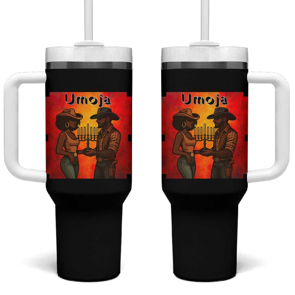 Kwanzaa Umoja Togetherness Tumbler With Handle Cowboy Cowgirl African Heritage Gift - Wonder Print Shop