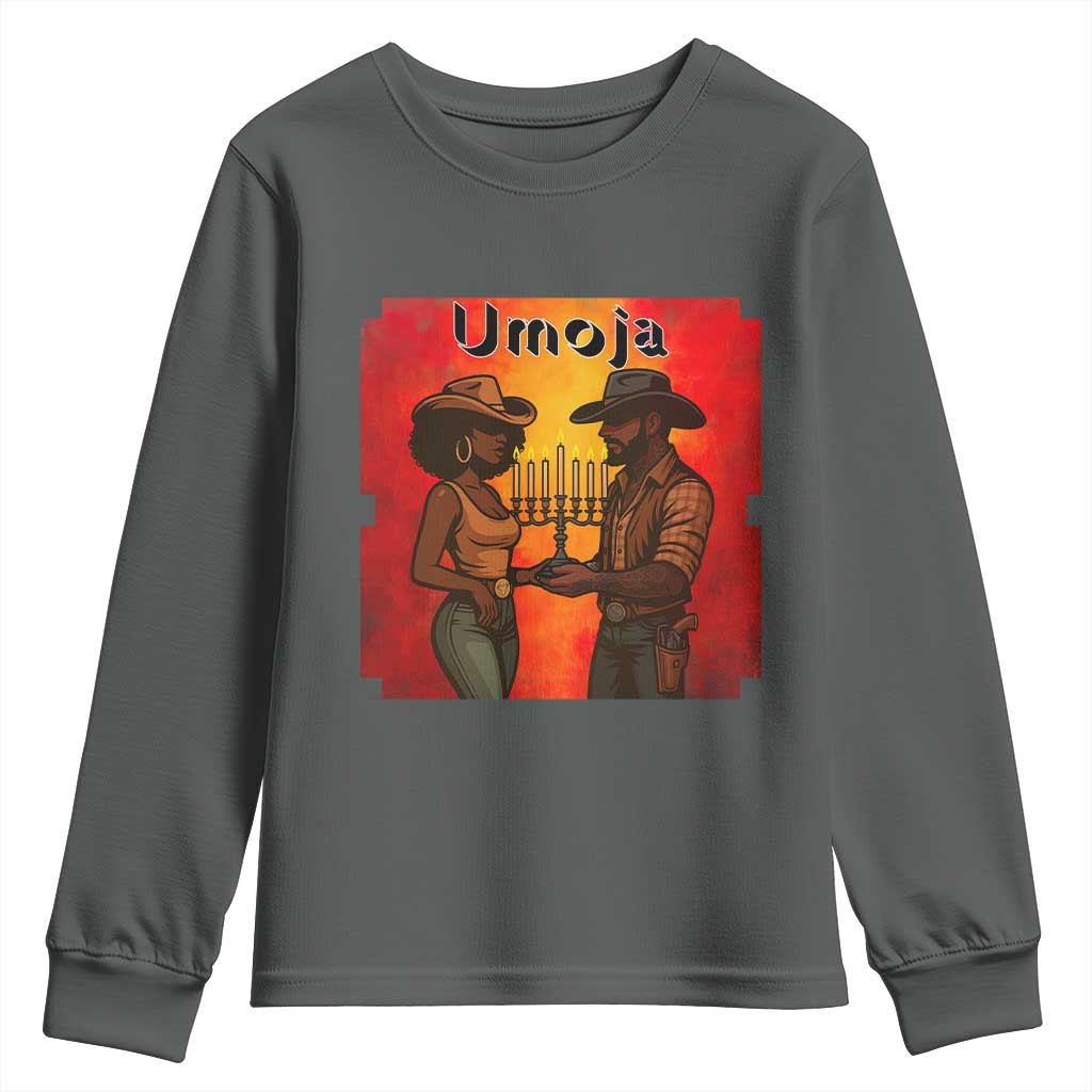Kwanzaa Umoja Togetherness Youth Sweatshirt Cowboy Cowgirl African Heritage Gift - Wonder Print Shop