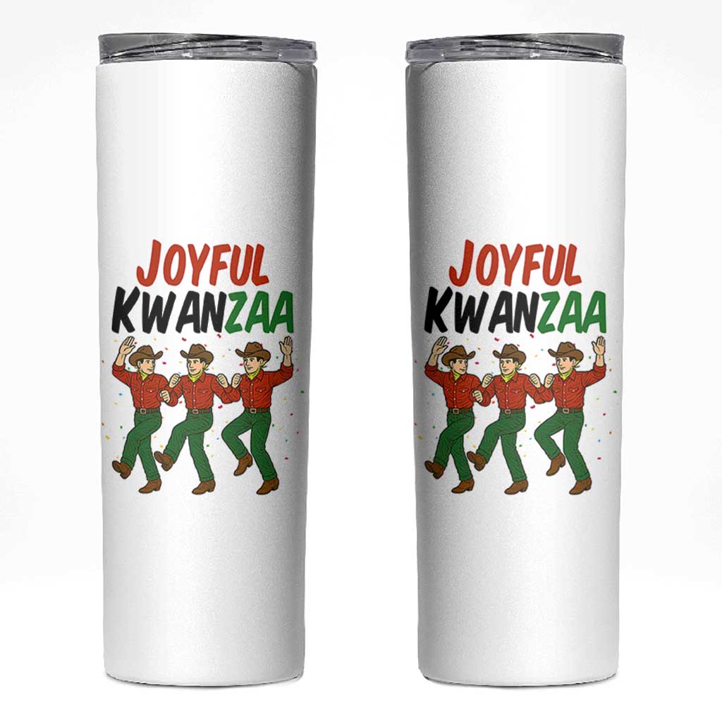 Joyful Kwanzaa Cowboy Skinny Tumbler Festival Of Lights African Heritage Gift - Wonder Print Shop