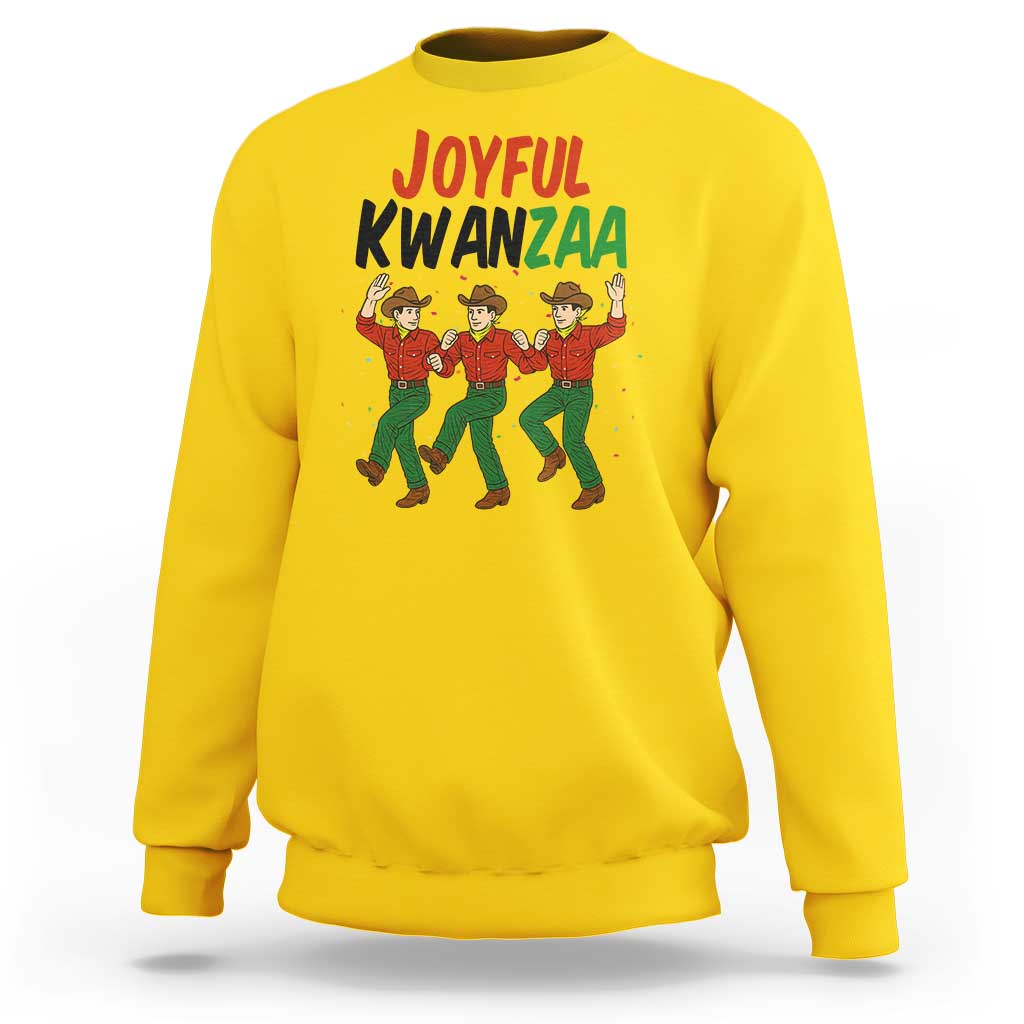 Joyful Kwanzaa Cowboy Sweatshirt Festival Of Lights African Heritage Gift - Wonder Print Shop