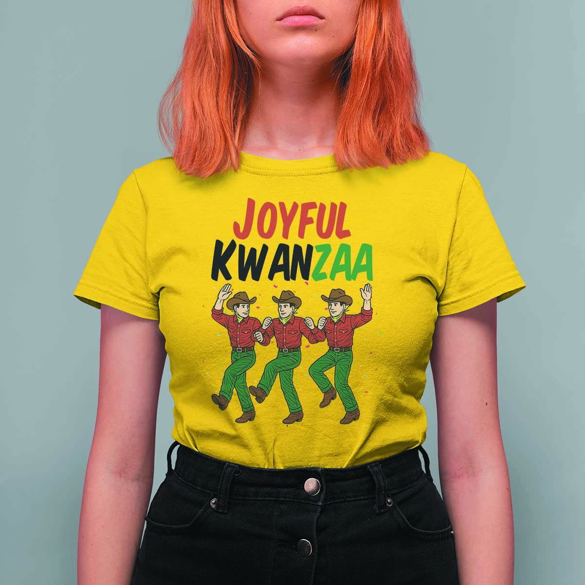 Joyful Kwanzaa Cowboy T Shirt For Women Festival Of Lights African Heritage Gift - Wonder Print Shop