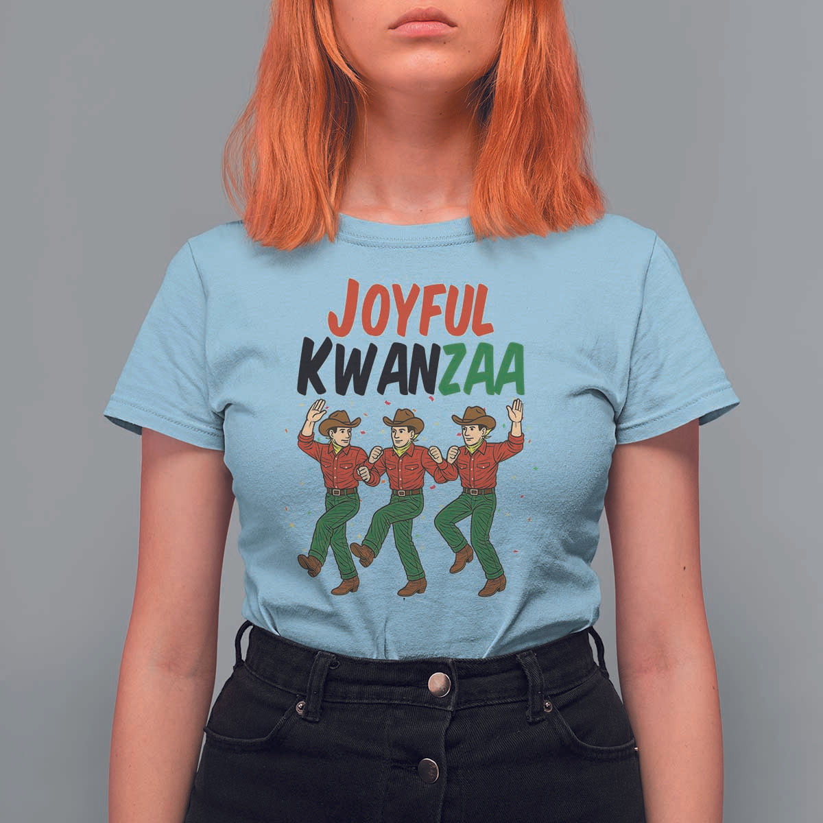 Joyful Kwanzaa Cowboy T Shirt For Women Festival Of Lights African Heritage Gift - Wonder Print Shop