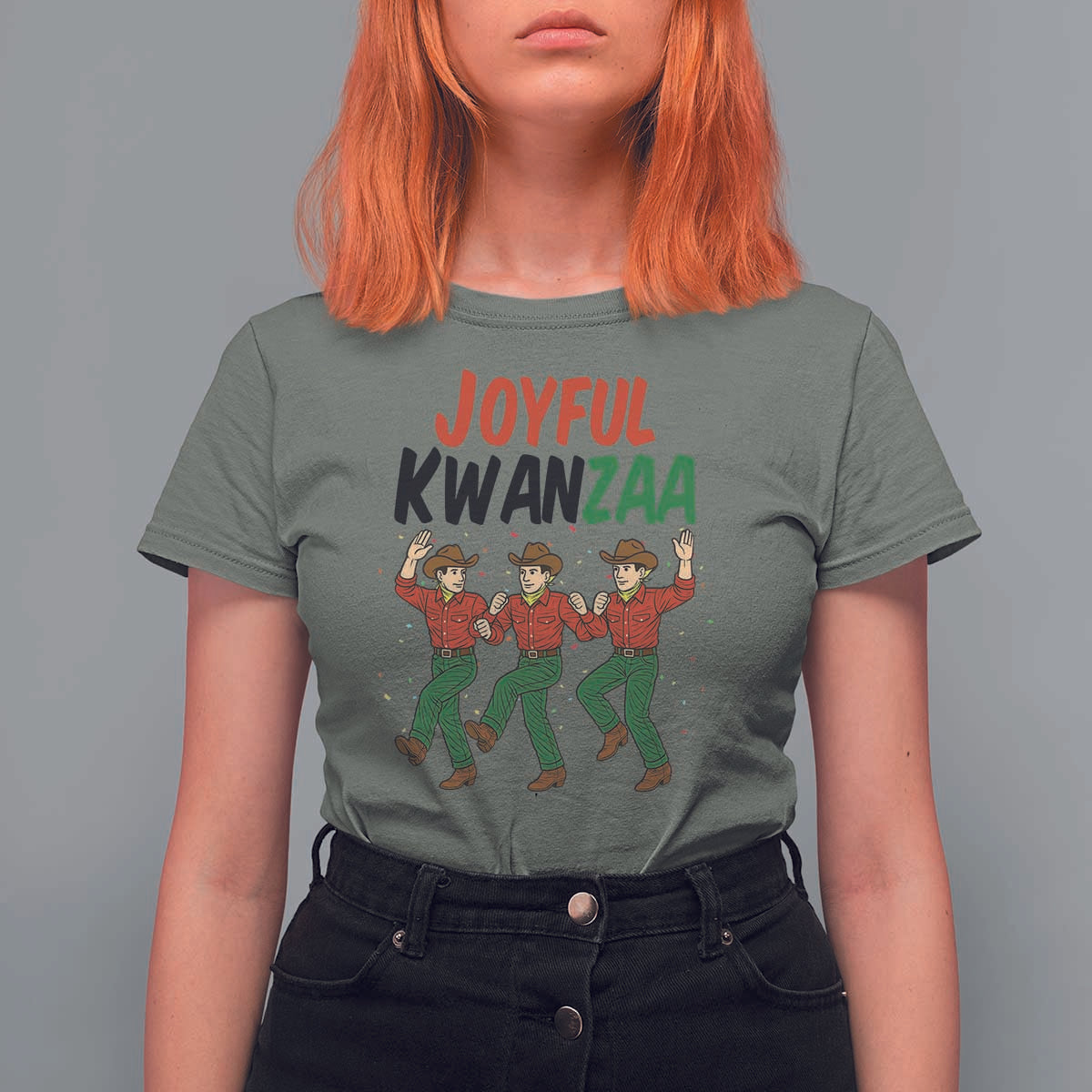 Joyful Kwanzaa Cowboy T Shirt For Women Festival Of Lights African Heritage Gift - Wonder Print Shop