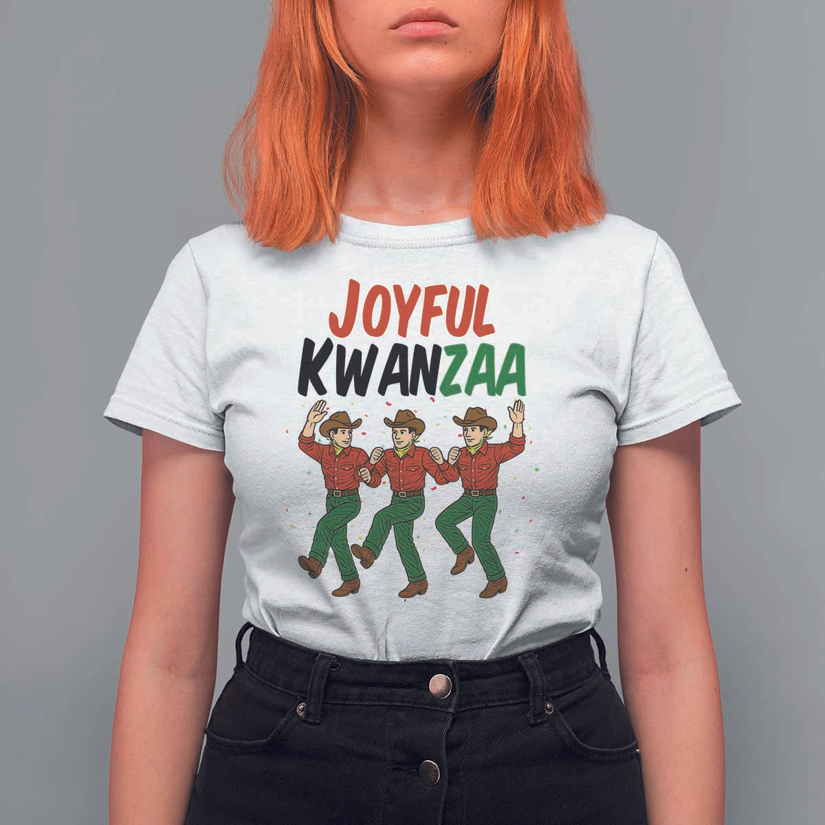 Joyful Kwanzaa Cowboy T Shirt For Women Festival Of Lights African Heritage Gift - Wonder Print Shop