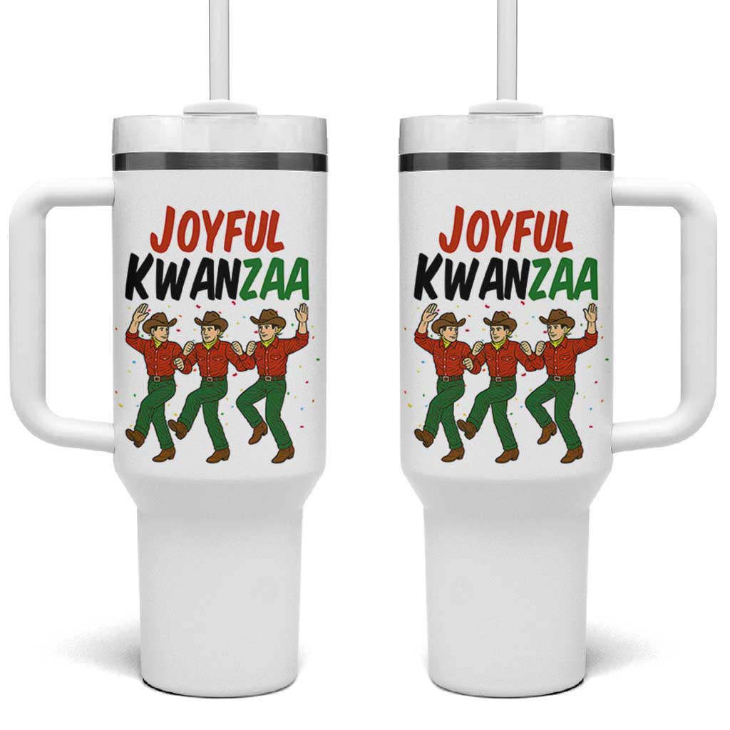 Joyful Kwanzaa Cowboy Tumbler With Handle Festival Of Lights African Heritage Gift - Wonder Print Shop