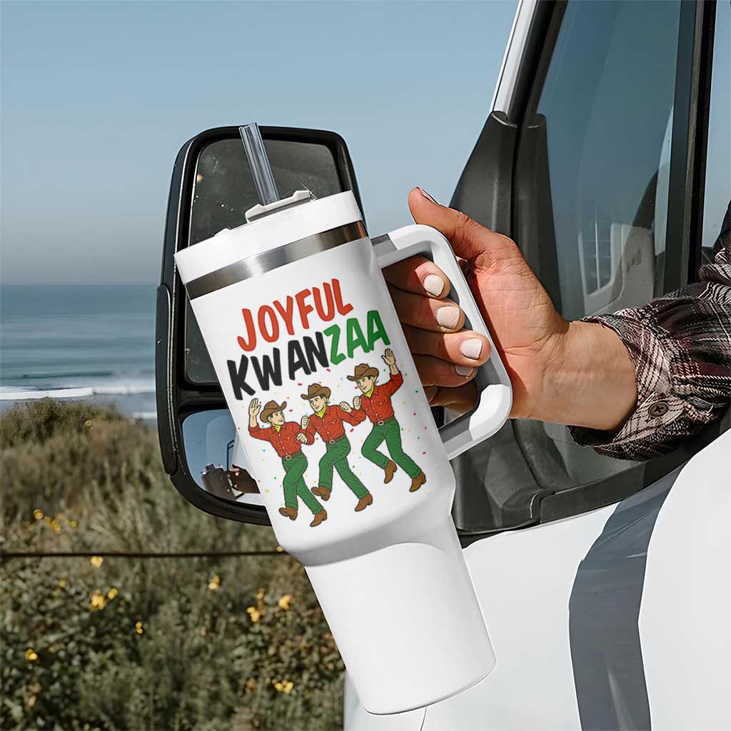 Joyful Kwanzaa Cowboy Tumbler With Handle Festival Of Lights African Heritage Gift - Wonder Print Shop
