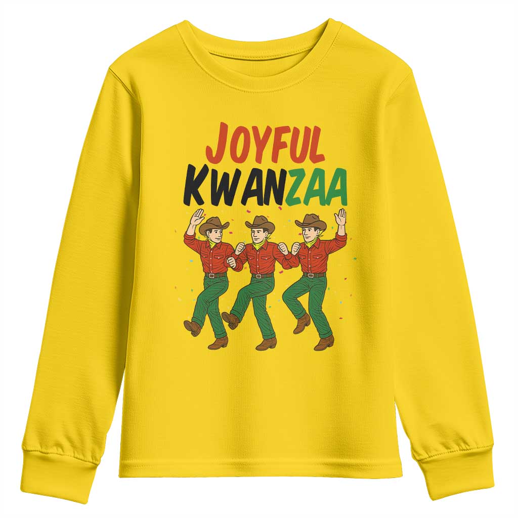 Joyful Kwanzaa Cowboy Youth Sweatshirt Festival Of Lights African Heritage Gift - Wonder Print Shop
