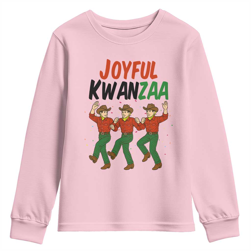 Joyful Kwanzaa Cowboy Youth Sweatshirt Festival Of Lights African Heritage Gift - Wonder Print Shop