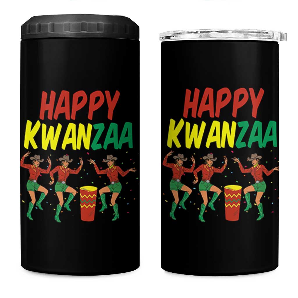 Joyful Kwanzaa Cowgirl Dance 4 in 1 Can Cooler Tumbler African Heritage Festival Gift - Wonder Print Shop