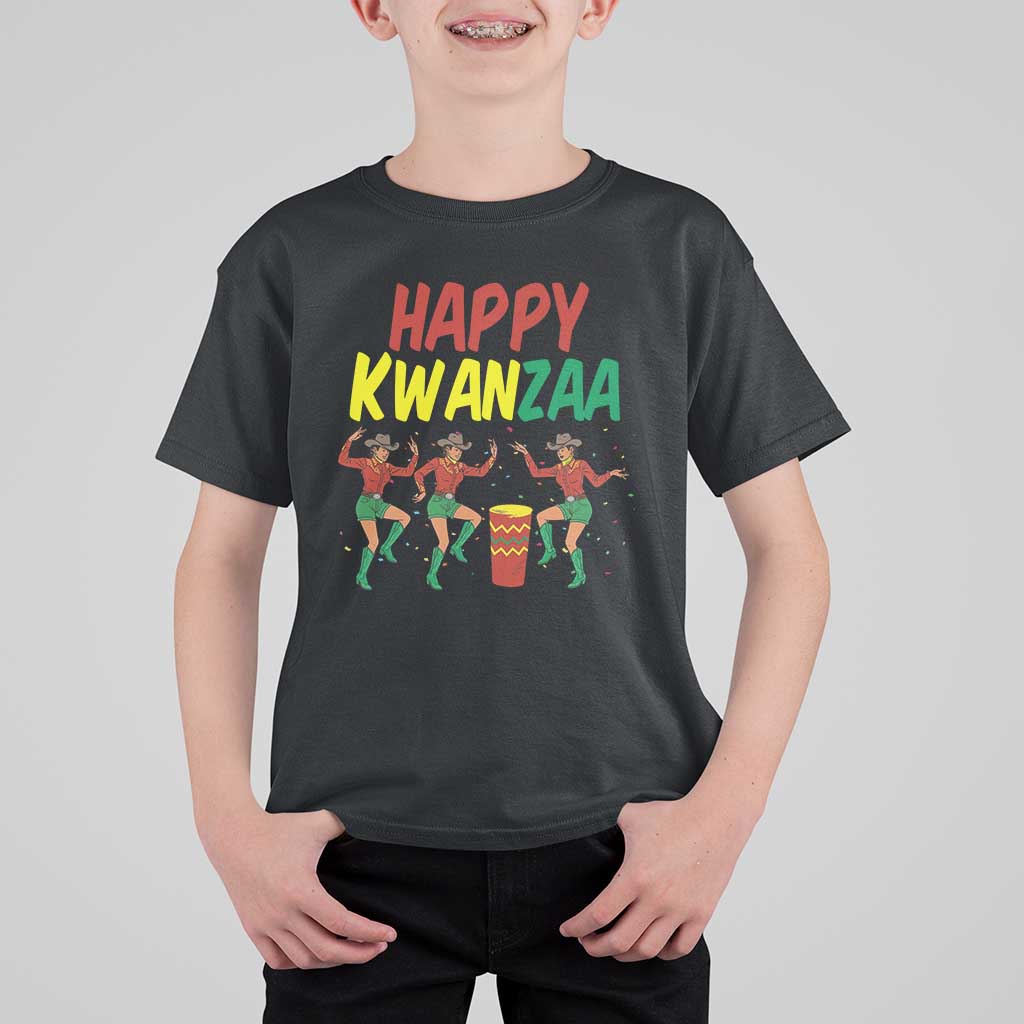 Joyful Kwanzaa Cowgirl Dance T Shirt For Kid African Heritage Festival Gift - Wonder Print Shop