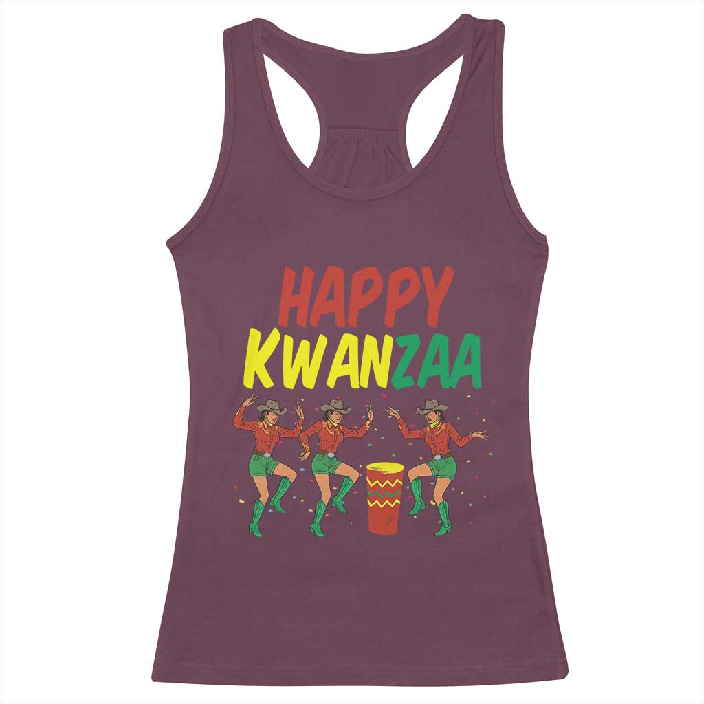Joyful Kwanzaa Cowgirl Dance Racerback Tank Top African Heritage Festival Gift - Wonder Print Shop