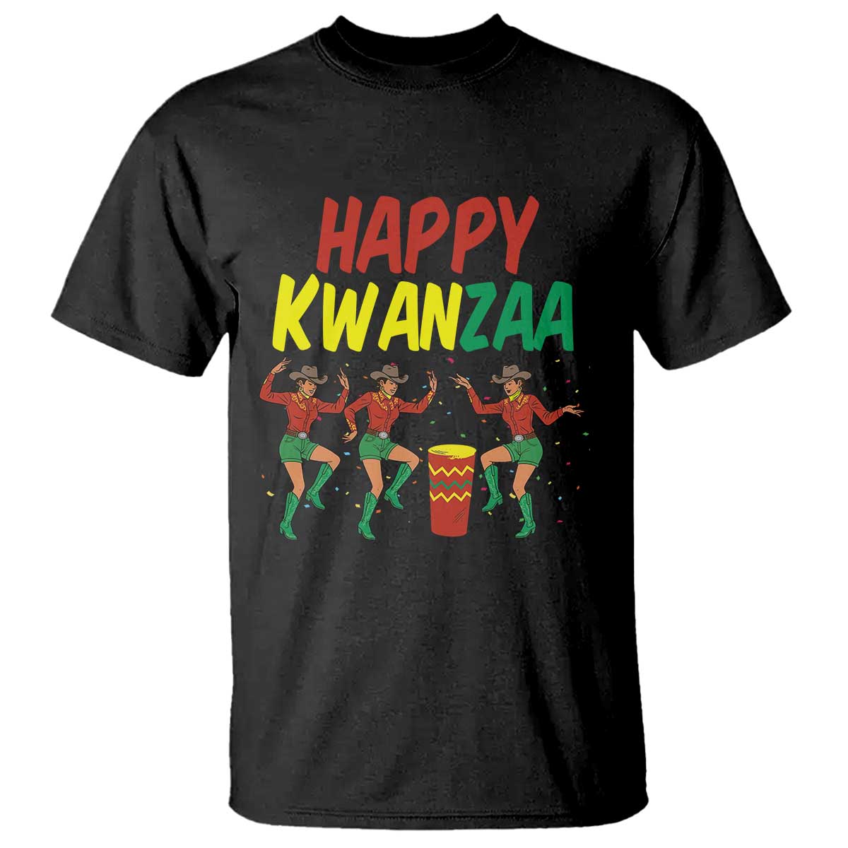 Joyful Kwanzaa Cowgirl Dance T Shirt African Heritage Festival Gift - Wonder Print Shop