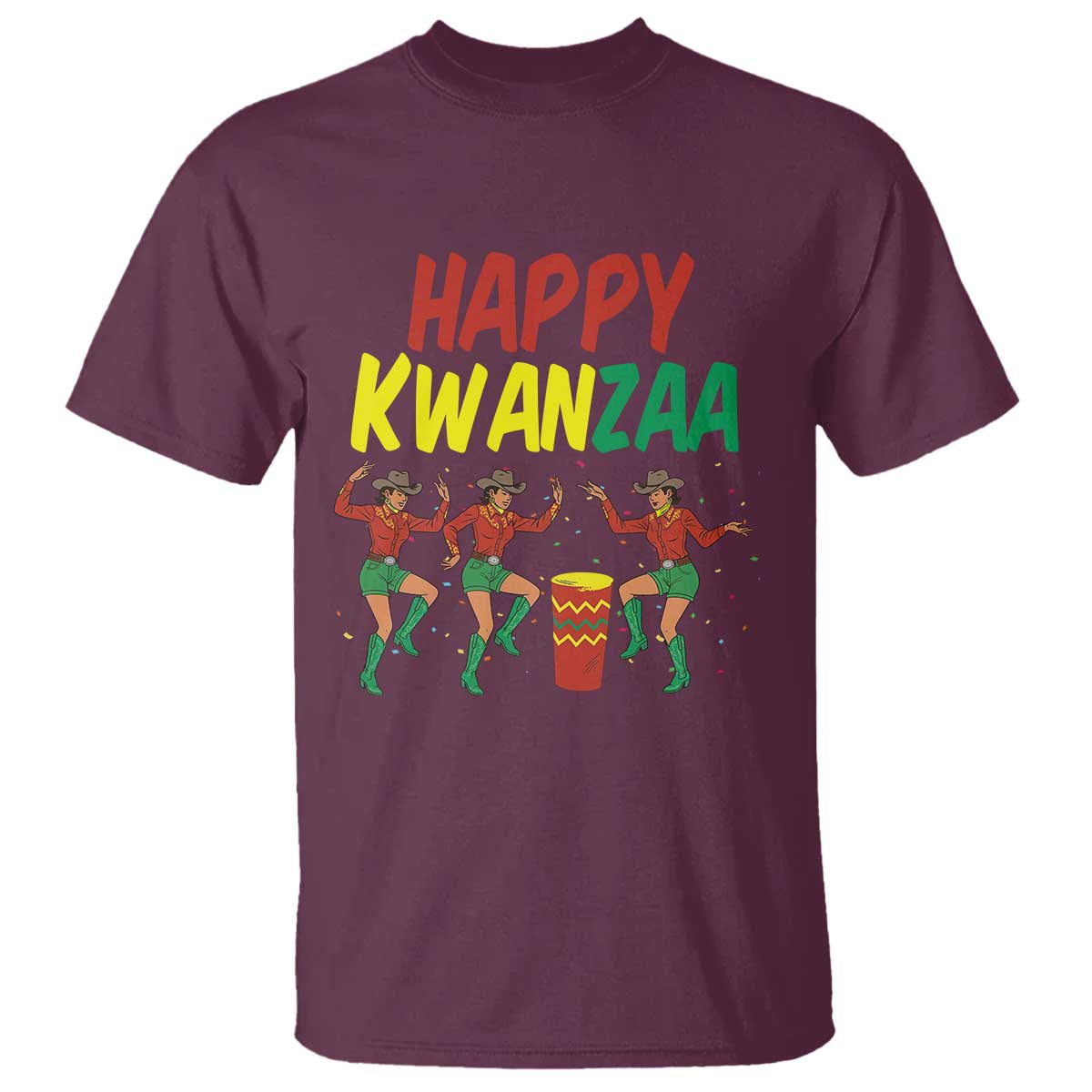 Joyful Kwanzaa Cowgirl Dance T Shirt African Heritage Festival Gift - Wonder Print Shop