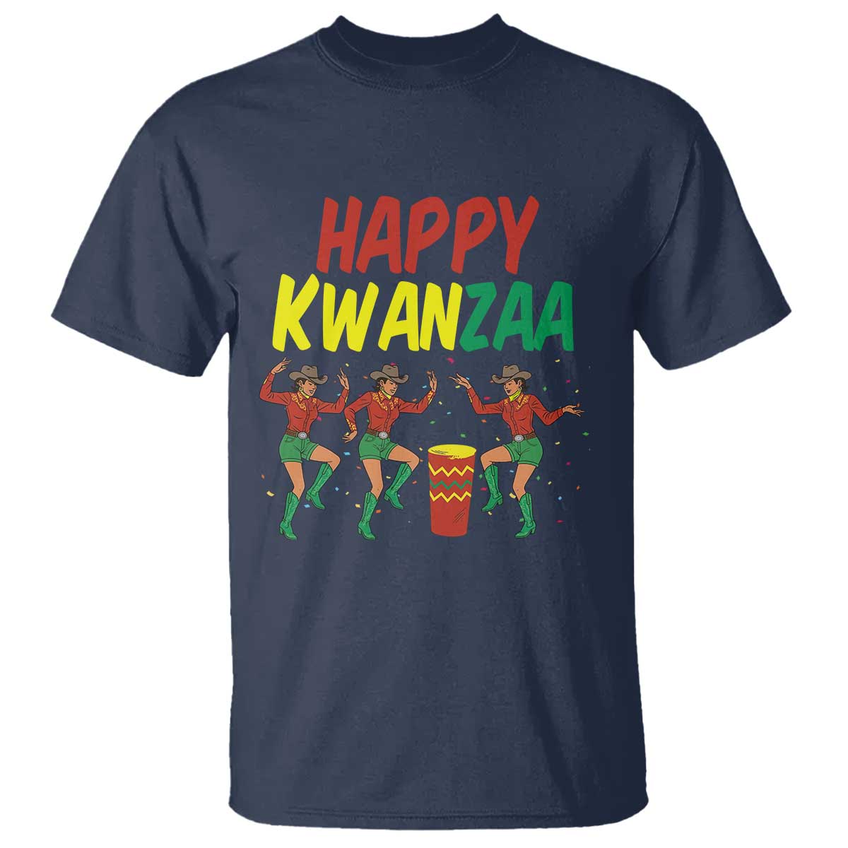 Joyful Kwanzaa Cowgirl Dance T Shirt African Heritage Festival Gift - Wonder Print Shop