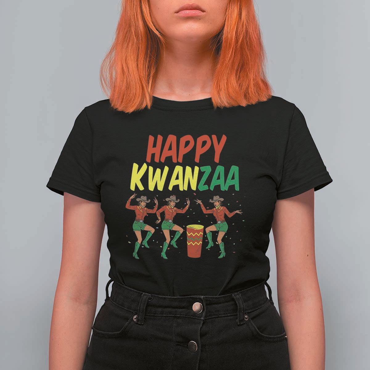 Joyful Kwanzaa Cowgirl Dance T Shirt For Women African Heritage Festival Gift - Wonder Print Shop