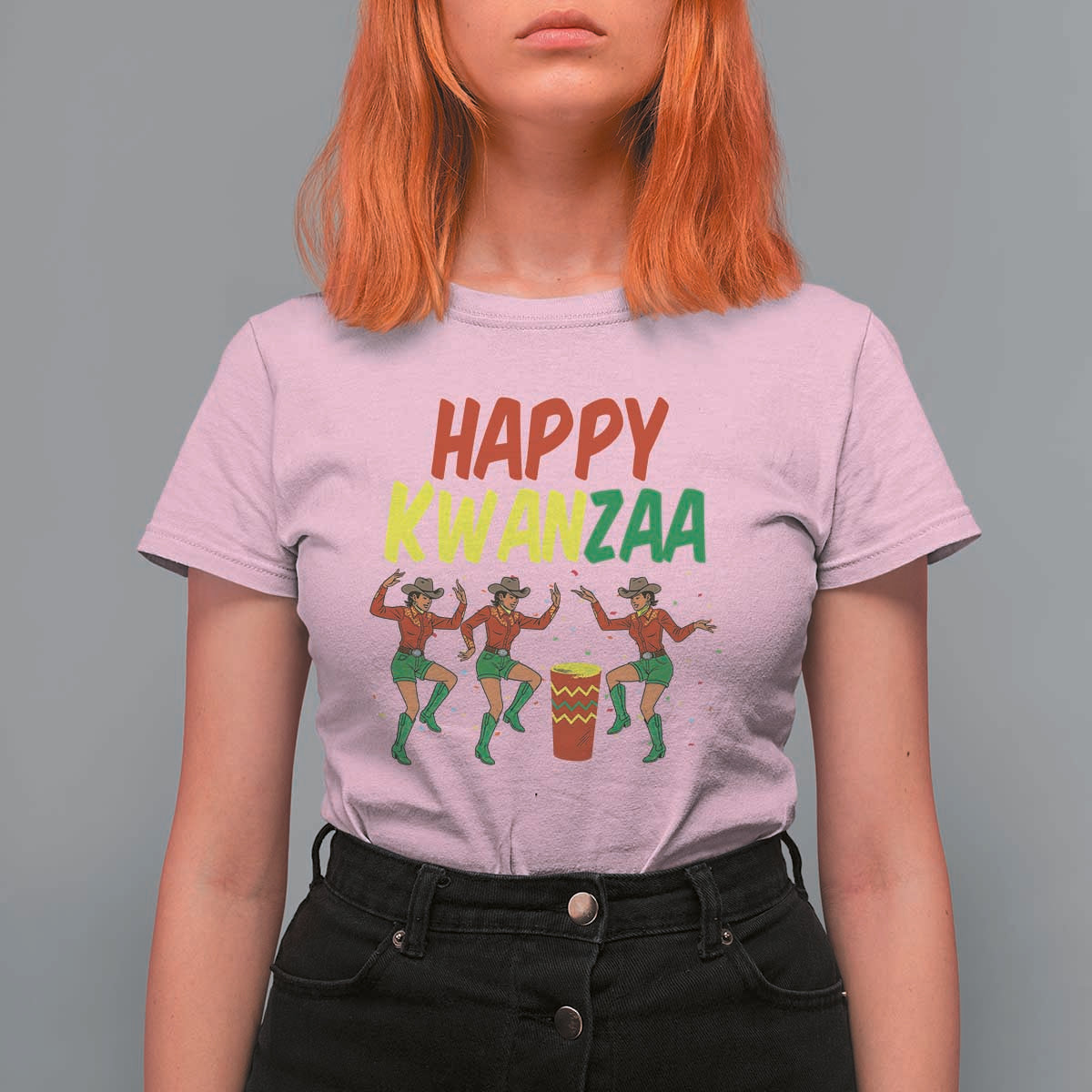 Joyful Kwanzaa Cowgirl Dance T Shirt For Women African Heritage Festival Gift - Wonder Print Shop