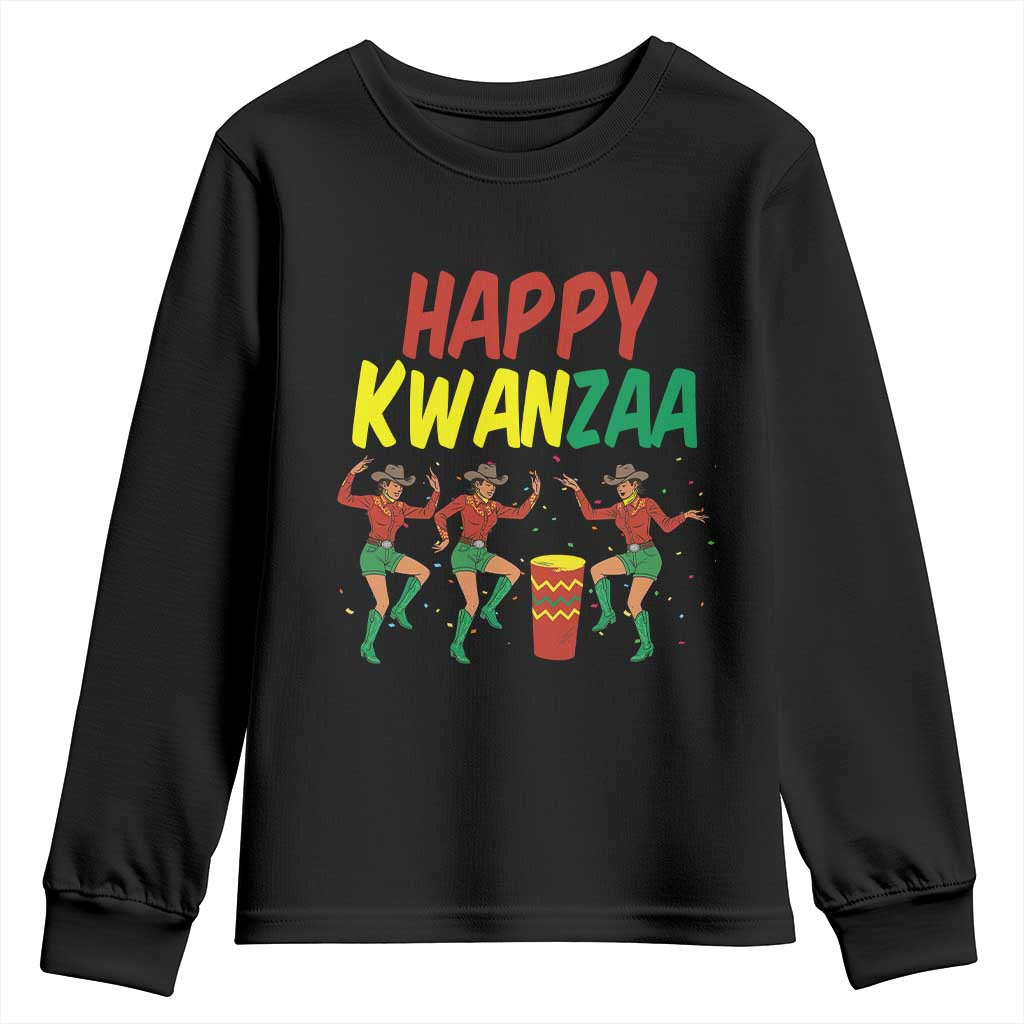 Joyful Kwanzaa Cowgirl Dance Youth Sweatshirt African Heritage Festival Gift - Wonder Print Shop