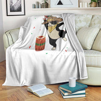 Funny Kwanzaa Cowcat Dance Throw Blanket Festival Of Lights African Heritage Gift - Wonder Print Shop