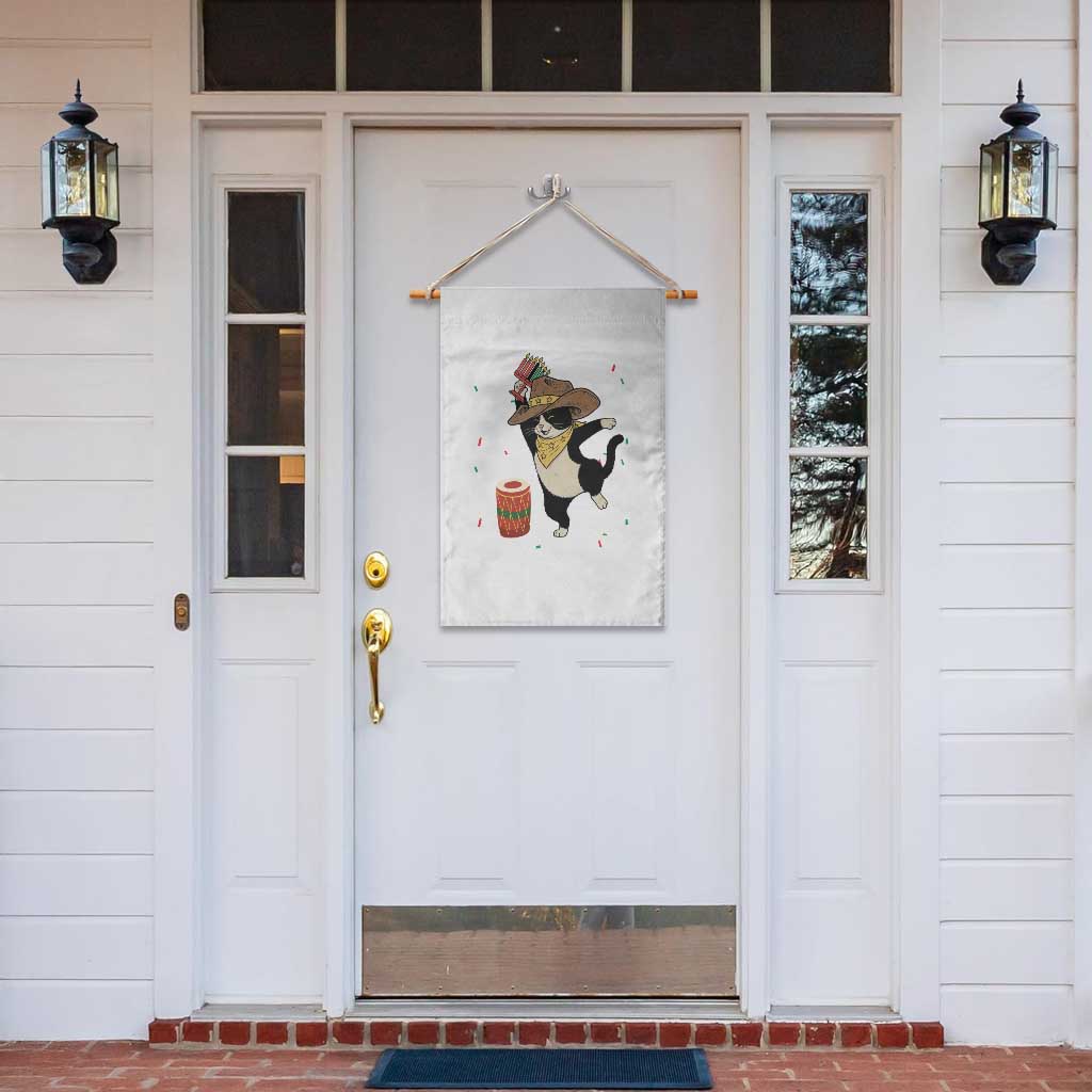 Funny Kwanzaa Cowcat Dance Garden Flag Festival Of Lights African Heritage Gift - Wonder Print Shop