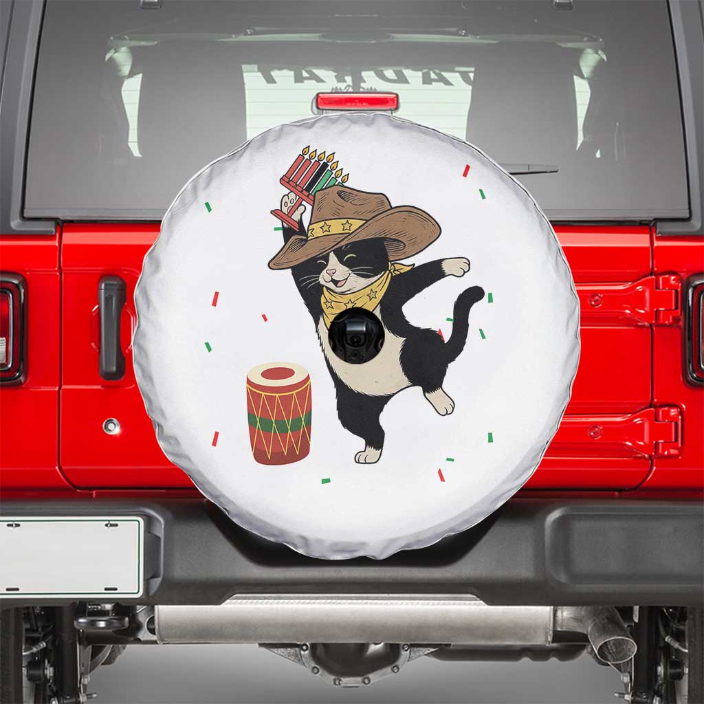 Funny Kwanzaa Cowcat Dance Spare Tire Cover Festival Of Lights African Heritage Gift - Wonder Print Shop
