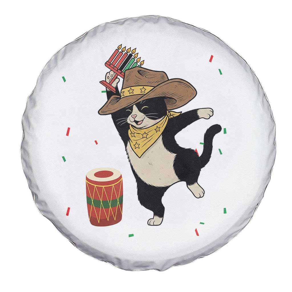 Funny Kwanzaa Cowcat Dance Spare Tire Cover Festival Of Lights African Heritage Gift - Wonder Print Shop