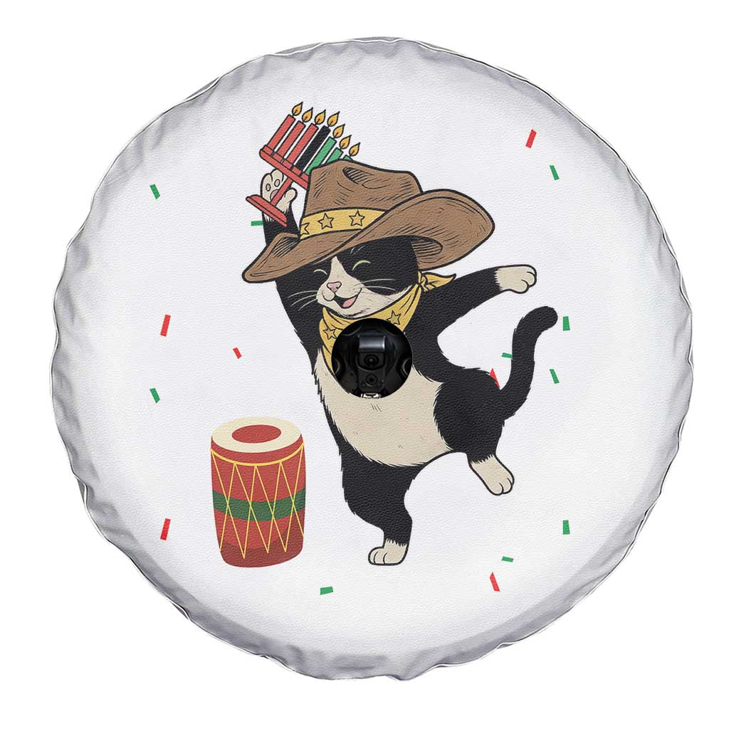 Funny Kwanzaa Cowcat Dance Spare Tire Cover Festival Of Lights African Heritage Gift - Wonder Print Shop