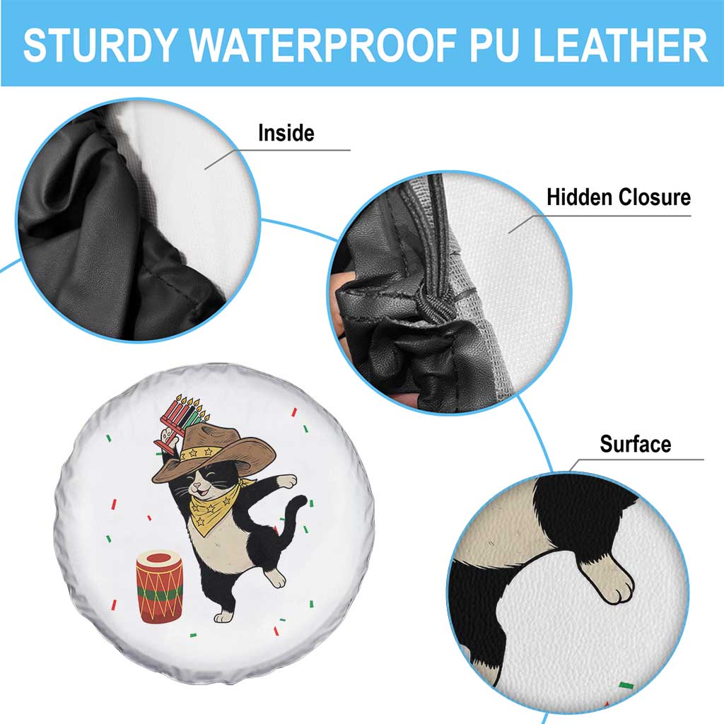 Funny Kwanzaa Cowcat Dance Spare Tire Cover Festival Of Lights African Heritage Gift - Wonder Print Shop