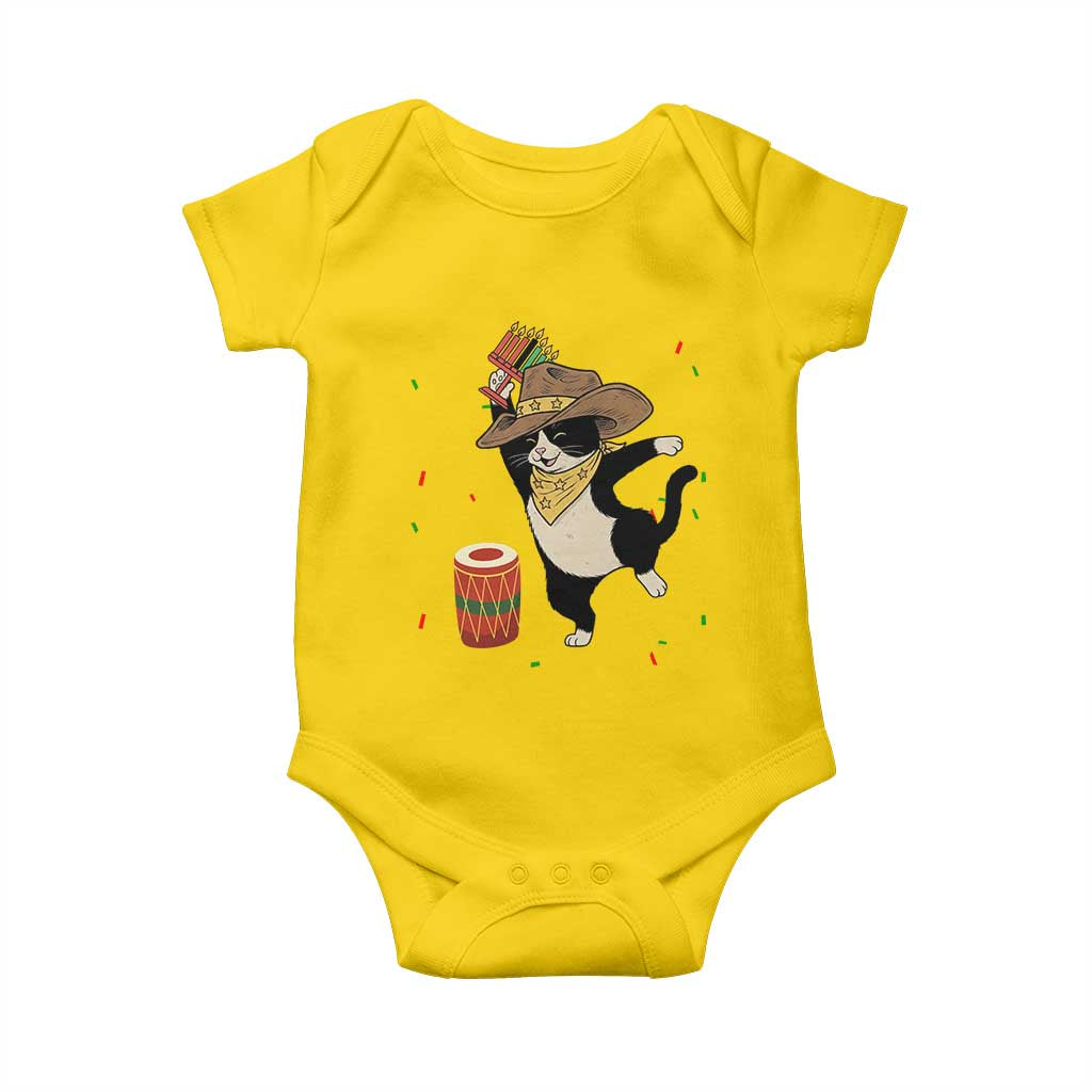 Funny Kwanzaa Cowcat Dance Baby Onesie Festival Of Lights African Heritage Gift - Wonder Print Shop