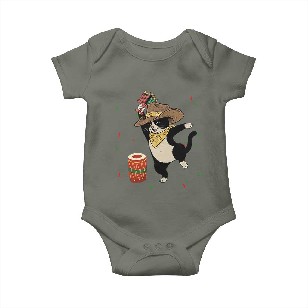 Funny Kwanzaa Cowcat Dance Baby Onesie Festival Of Lights African Heritage Gift - Wonder Print Shop