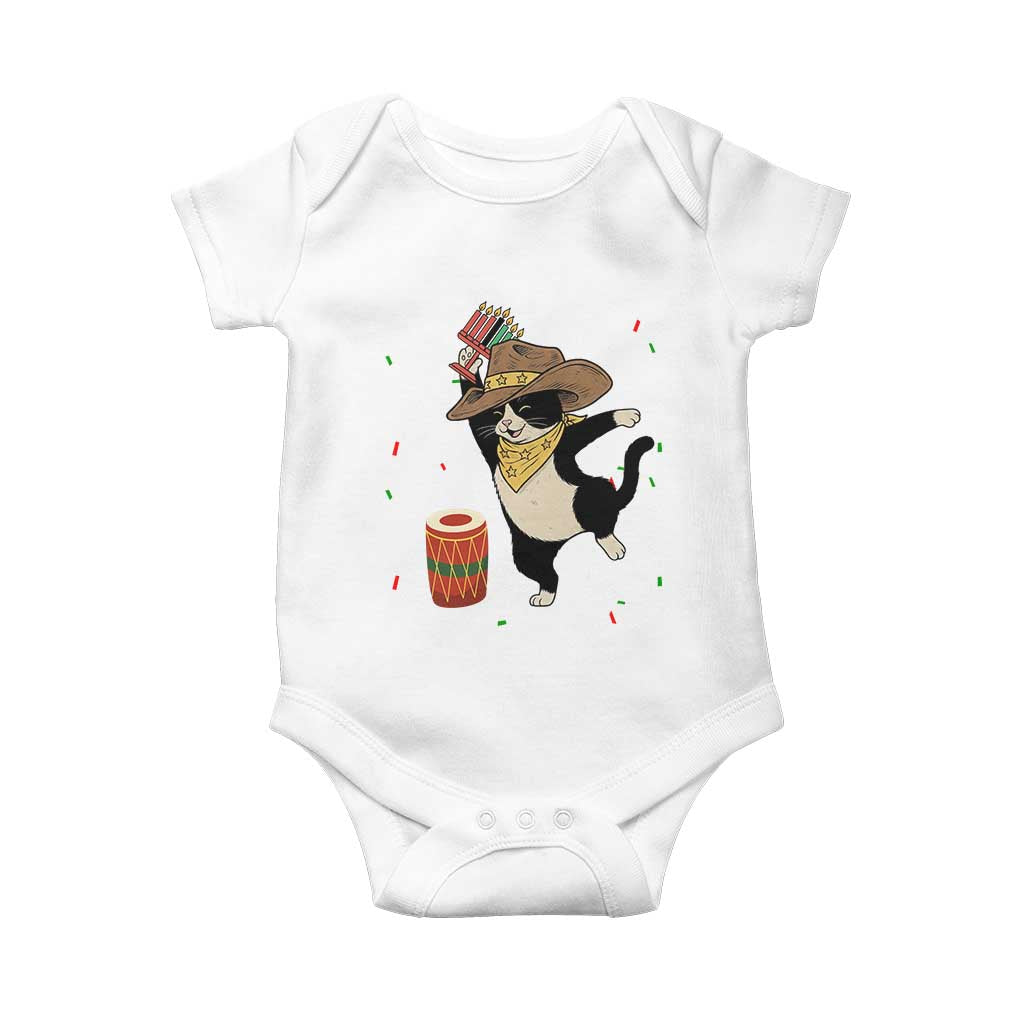 Funny Kwanzaa Cowcat Dance Baby Onesie Festival Of Lights African Heritage Gift - Wonder Print Shop