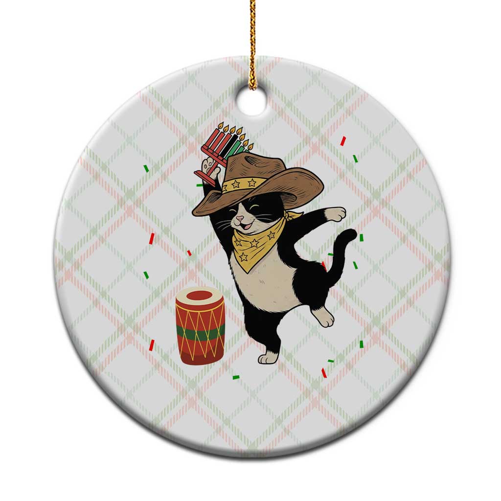 Funny Kwanzaa Cowcat Dance Ceramic Ornament Festival Of Lights African Heritage Gift - Wonder Print Shop