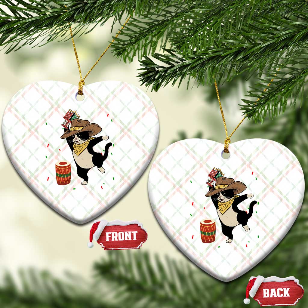 Funny Kwanzaa Cowcat Dance Ceramic Ornament Festival Of Lights African Heritage Gift - Wonder Print Shop