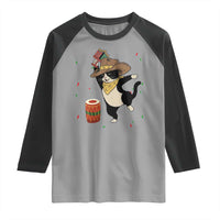 Funny Kwanzaa Cowcat Dance Raglan Shirt Festival Of Lights African Heritage Gift - Wonder Print Shop
