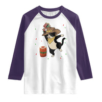 Funny Kwanzaa Cowcat Dance Raglan Shirt Festival Of Lights African Heritage Gift - Wonder Print Shop