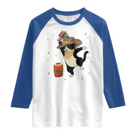 Funny Kwanzaa Cowcat Dance Raglan Shirt Festival Of Lights African Heritage Gift - Wonder Print Shop