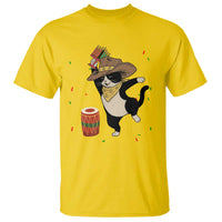 Funny Kwanzaa Cowcat Dance T Shirt Festival Of Lights African Heritage Gift - Wonder Print Shop