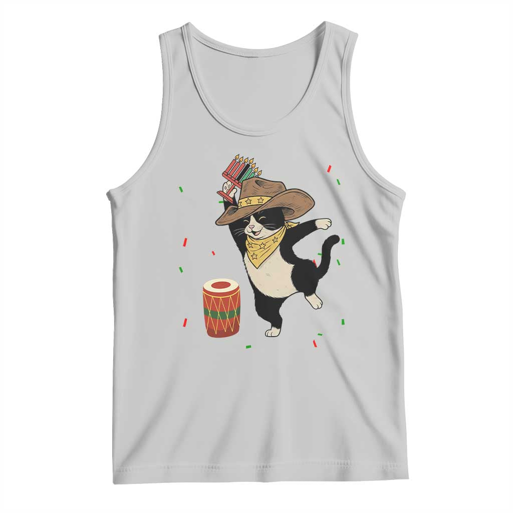 Funny Kwanzaa Cowcat Dance Tank Top Festival Of Lights African Heritage Gift - Wonder Print Shop