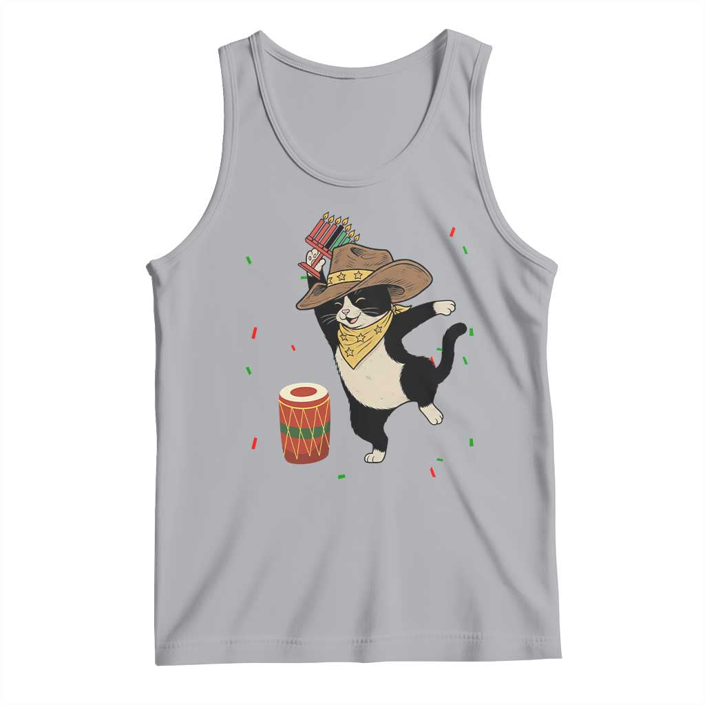 Funny Kwanzaa Cowcat Dance Tank Top Festival Of Lights African Heritage Gift - Wonder Print Shop