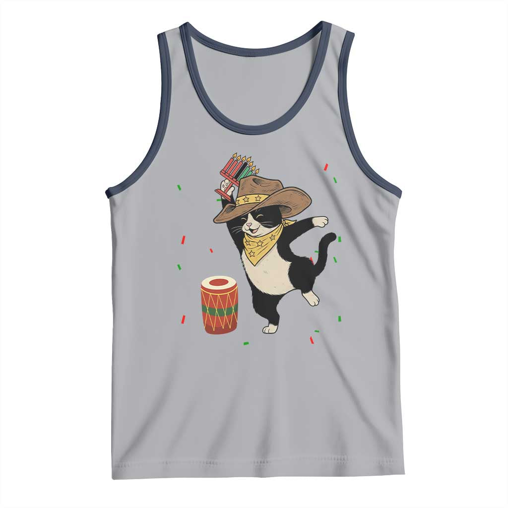 Funny Kwanzaa Cowcat Dance Tank Top Festival Of Lights African Heritage Gift - Wonder Print Shop