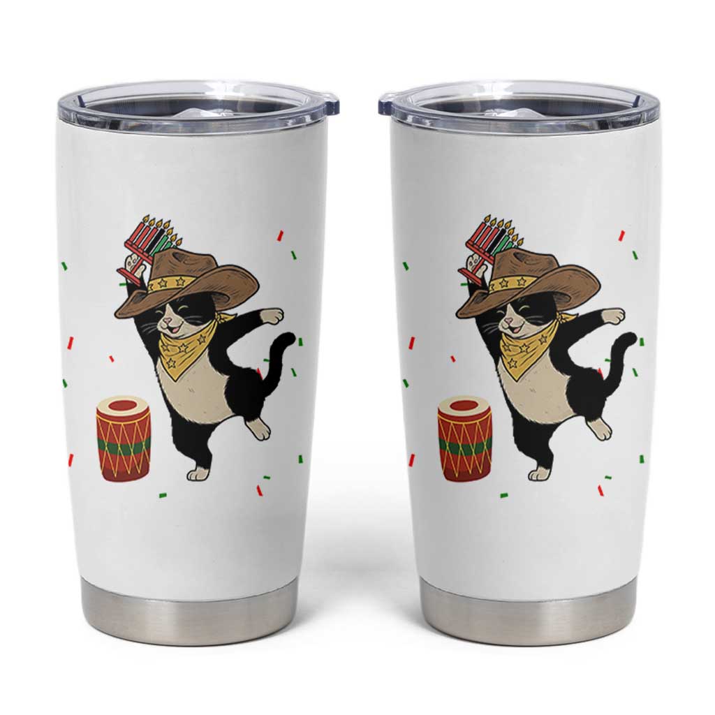 Funny Kwanzaa Cowcat Dance Tumbler Cup Festival Of Lights African Heritage Gift - Wonder Print Shop