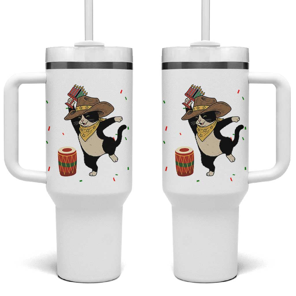 Funny Kwanzaa Cowcat Dance Tumbler With Handle Festival Of Lights African Heritage Gift - Wonder Print Shop