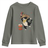 Funny Kwanzaa Cowcat Dance Youth Sweatshirt Festival Of Lights African Heritage Gift - Wonder Print Shop