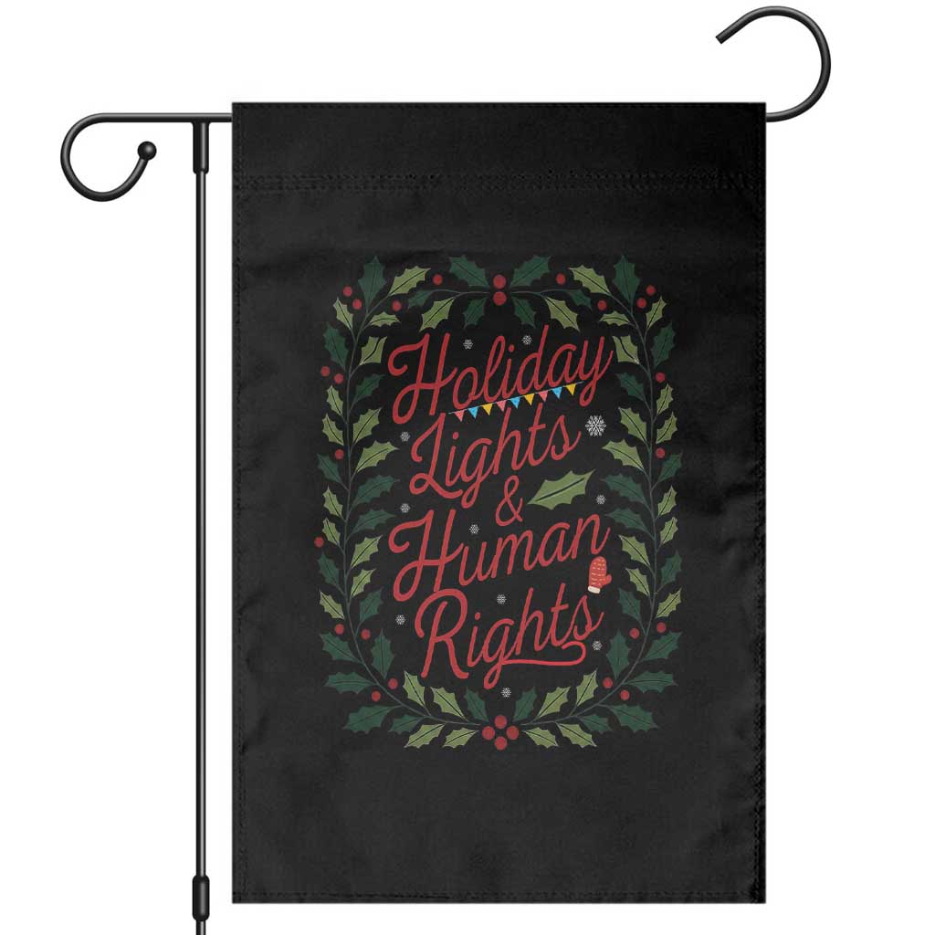 Holiday Lights And Human Rights Garden Flag Christmas Activists Freedom Gift - Wonder Print Shop