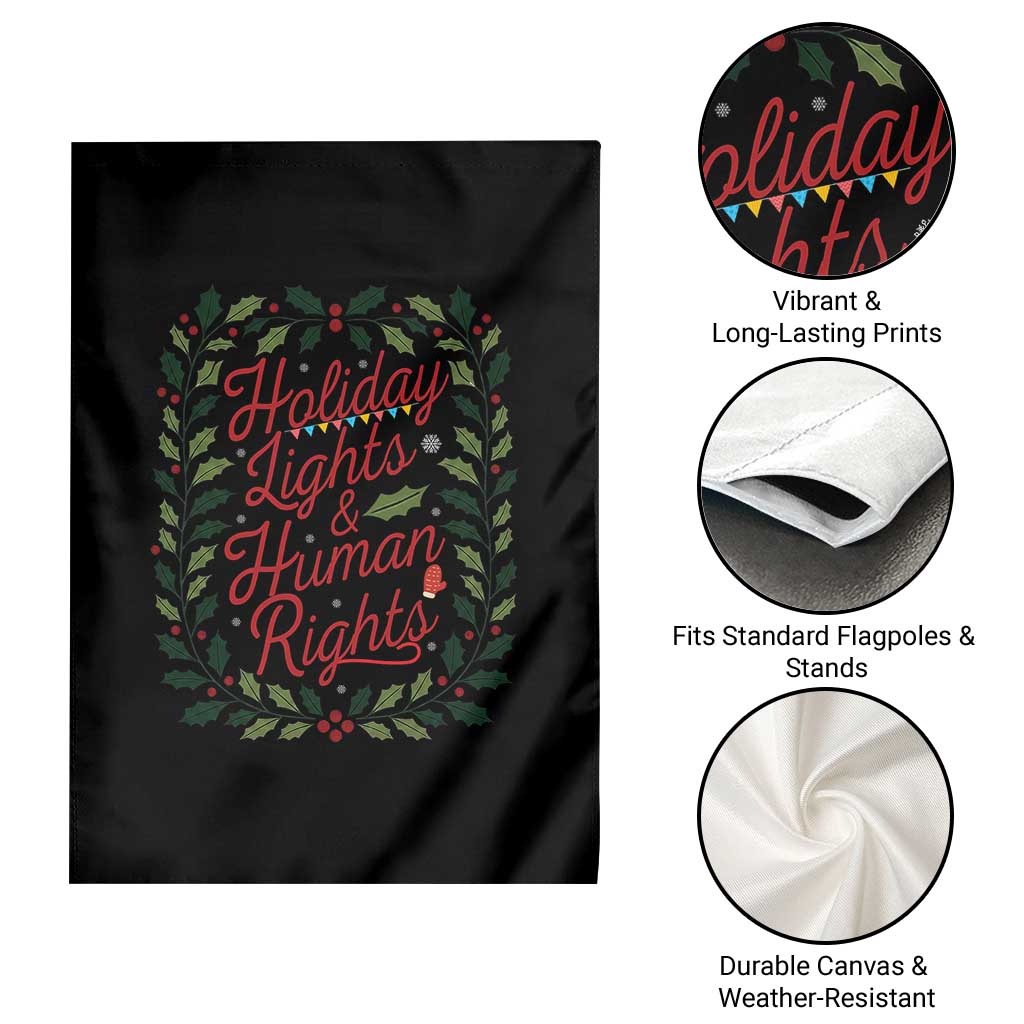 Holiday Lights And Human Rights Garden Flag Christmas Activists Freedom Gift - Wonder Print Shop
